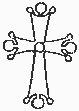 Крест четырехконечный каплевидный